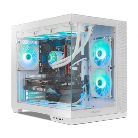 Nox Caja Gaming Semitorre Nox Hummer Astra Neo Blanca con Cristal Templado Panorámico Frameless, Compatible ATX, Gráficas 400mm, 9 Ventiladores